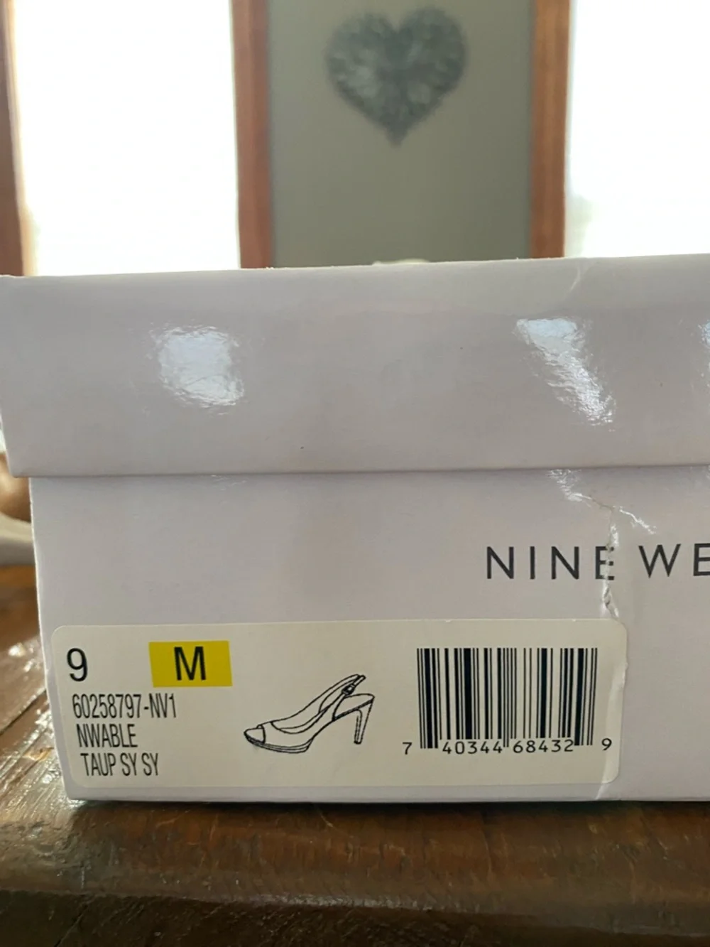 Nine West Taupe Patent Peep-Toe Slingback Heels - Picture 15 of 15